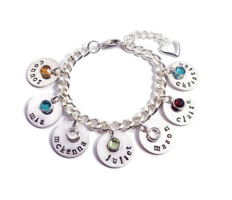 Name And Birthstone Bracelet Personalized By Marisadianedesigns