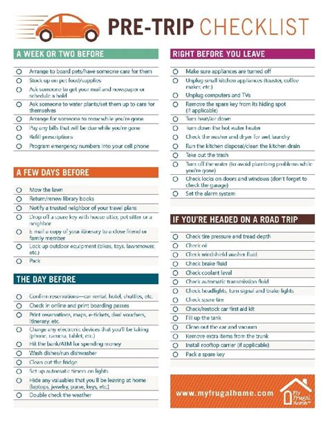 Vacation Checklist Printable