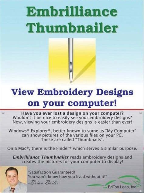 Embrilliance Thumbnailer Embroidery Design Software For Mac Windows