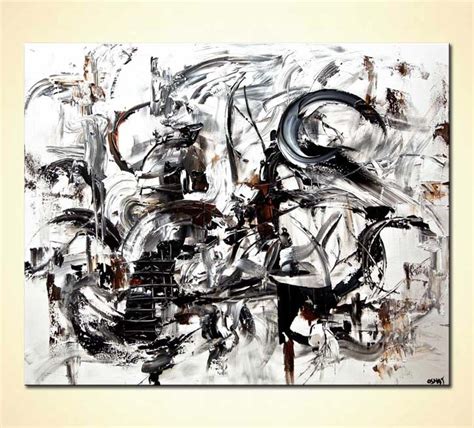 Painting For Sale Modern White Black Abstract Art