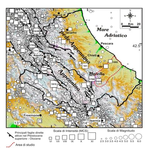 Geoscienceadvice Abruzzo Sismicità Storica Con Particolare Riferimento Al Settore Compreso Tra