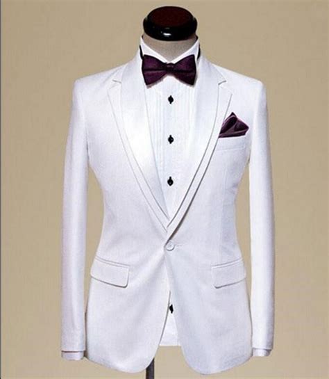 Custom Made Groomsmen Shawl Notch Lapel Groom Tuxedos White Mens Suits