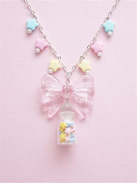 pink pastel kawaii necklace kawaii necklace kawaii jewelry kawaii accessories cute jewelry