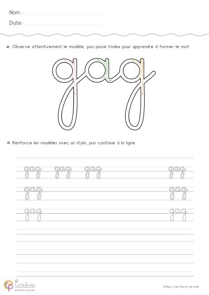 Pdf Fiche Décriture Cursive Gs à Imprimer Apprendre à écrire En Cursive