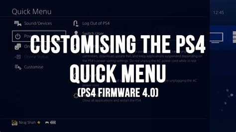Ps4 Customising The Quick Menu In Firmware 40 Youtube