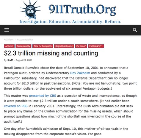 9 10 2001 rumsfeld announces 2 3 trillion missing from pentagon jolie diane for president in