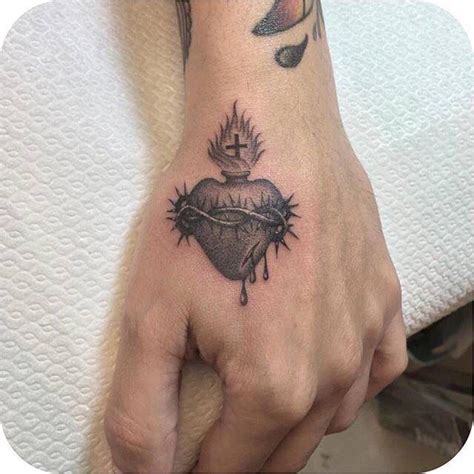 Sacred Heart Tattoo Sacred Heart Tattoos Hand Tattoos Sacred Tattoo