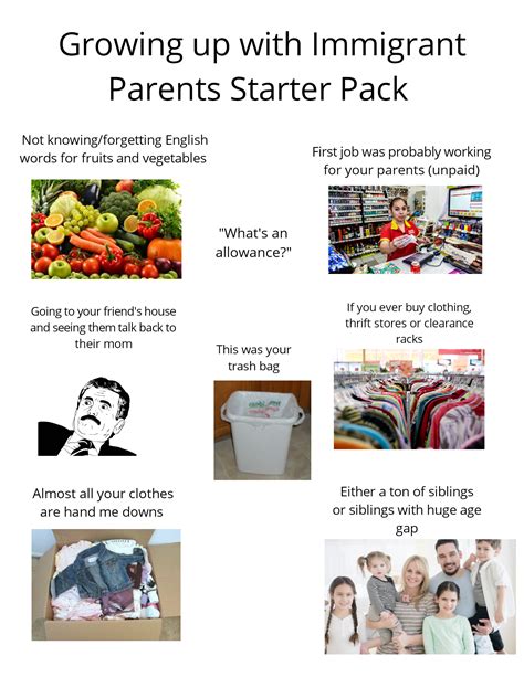 Growing Up With Immigrant Parents Starter Pack Rstarterpacks