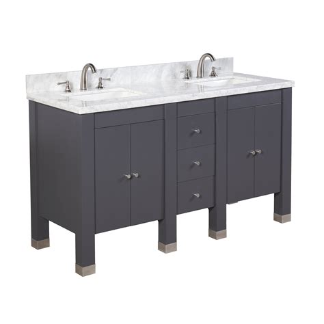 Constructed from sturdy hardwoods like oak, pine, and mahogany, these vanities will provide you with years and years of beauty and complete bathroom. KBC Riley 60" Double Bathroom Vanity Set & Reviews | Wayfair