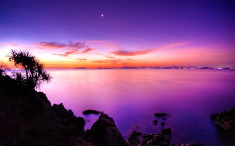 Panorama Purple Sunsets Wallpaper Nature And Landscape Wallpaper Better