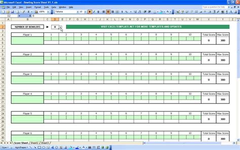 The Bowling Spreadsheet Design Is A Very Useful Tool In Spreadsheets