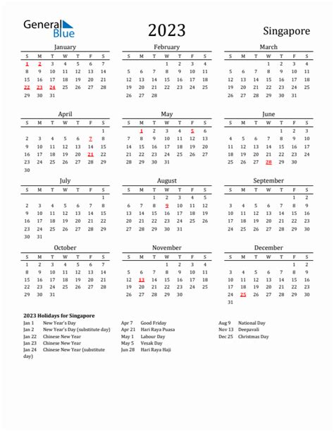 Singapore Public Holidays Year 2023 Aqzog Swim School Get Calendar