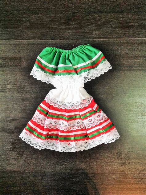 Mexican Baby Dress Traditional Dress Size 9 36 Months Tricolor Handmade