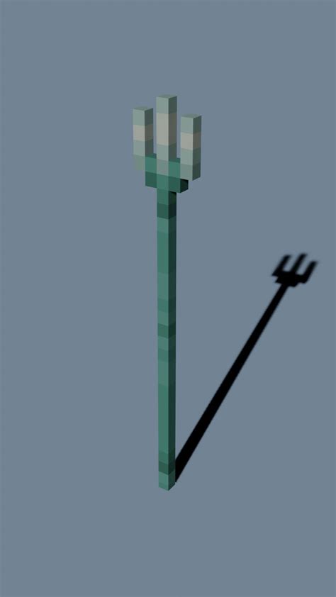 Trident From Minecraft Free Vr Ar Low Poly 3d Model Cgtrader