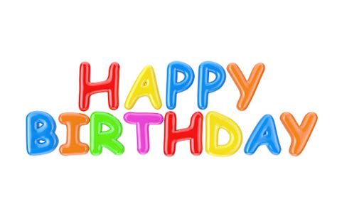 Colorful Inflatable Happy Birthday Bubble Letters Sign 3d Rendering