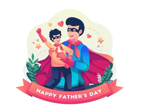 Padre E Hijo Abrazados Celebran El Día Del Padre Vestidos Con Disfraces