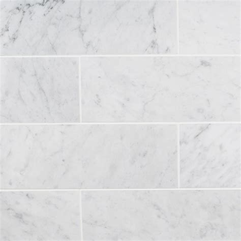 Ivy Hill Tile White Carrara 4 In X 12 In X 9mm Polished Marble Subway