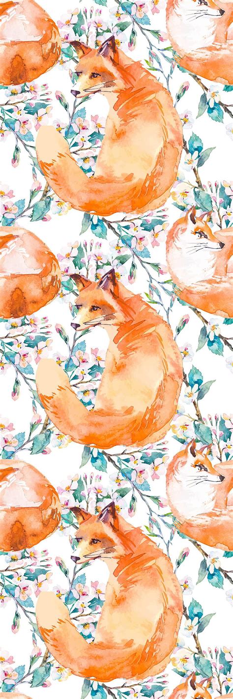 Bungalow Rose Marietta Removable Watercolor Fox Nursery 417 L X 25 W