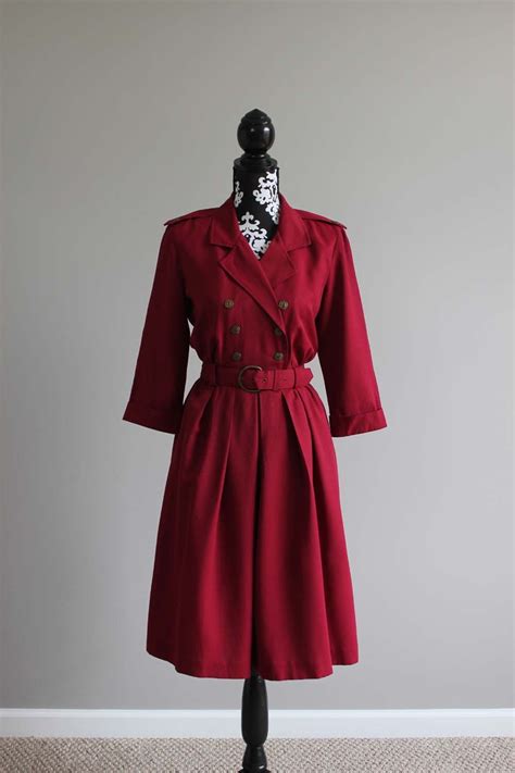 Vintage Red Shirtwaist Dress Size M Etsy Shirtwaist Dress