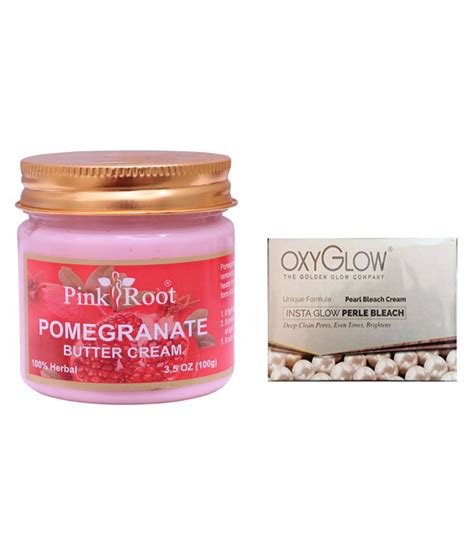 Pink Root Pomegranate Butter Cream 100gm With Oxyglow Perle Bleach Day