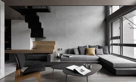 40 Stylish Living Rooms That Use Concrete To Stand Out Grey Walls