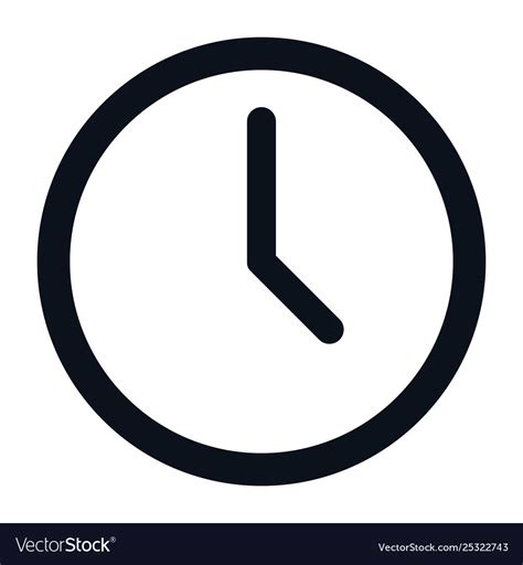 Clock Icon Isolated On White Background Royalty Free Vector