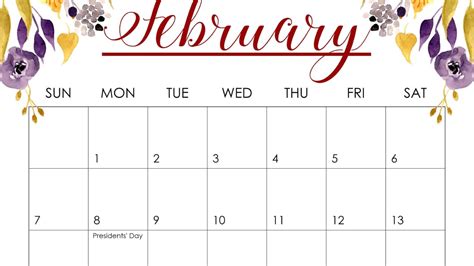 Colored and black & white calendars practically useable in minimal yet elegant styles. Monthly February 2021 Calendar - Blank Printable Template