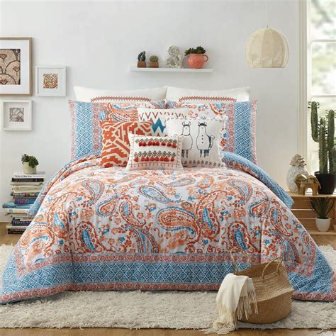 Coral And Blue Bedding Chic Home Decorating Ideas Easy Interior