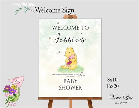 Welcome Sign Classic Winnie The Pooh Baby Shower Etsy