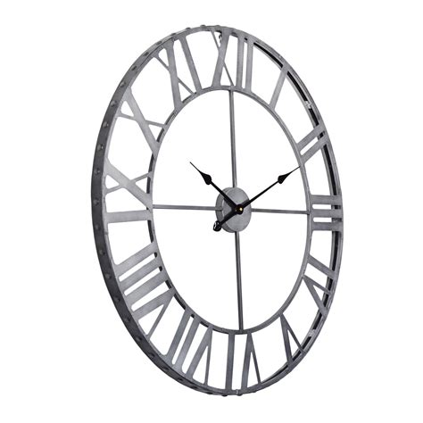 This High Quality Classic Industrial Wall Clock With A Brushed Metal
