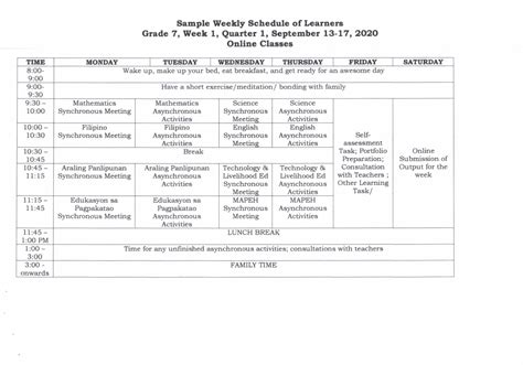 deped general guidelines on class and teacher programs schedules teacherph