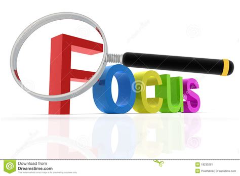 List for another words for focus presented in this video: Focus Word Stock Image - Image: 18230291