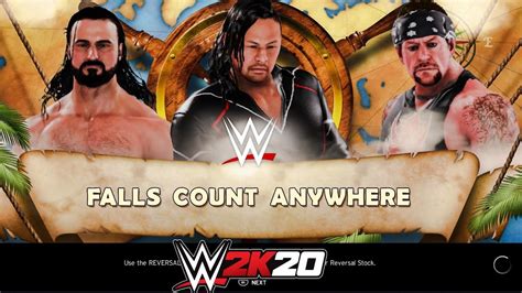 Wwe 2k20 Drew Mcintyre Vs The Undertaker Vs Shinsuke Nakamura Extreme Rules Match Gameplay