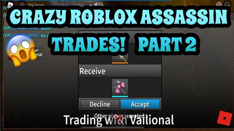 Crazy Roblox Assassin Trades Part Roblox Assassin Youtube