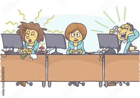Funny Cartoon Of Woman With Bad Coworkers At Office One Is Sloppy And