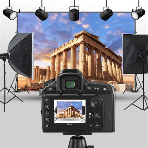 Lfeey 5x3ft Sunset Greece Parthenon Photo Backdrop Historical Building