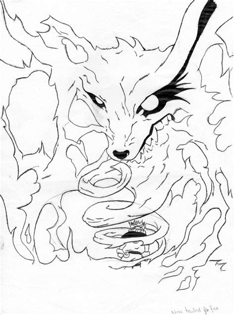 Naruto Coloring Pages Nine Tailed Fox Nine Tailed Fox Coloring Pages