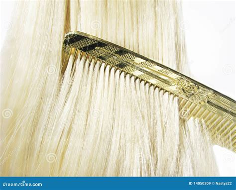 Brushing Shiny Long Blond Hair Stock Image Image Of Design Isolated