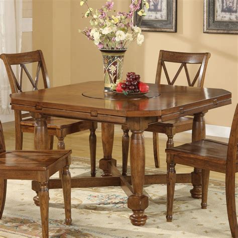 Compared to a standard 8′ rectangle table that will only seat 8 guests, round tables can seat more people in your space. *kitchen table Riverside DelCastle Round/Square Convert-A ...