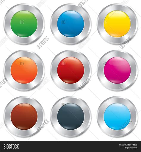 Metallic Buttons Vector And Photo Free Trial Bigstock