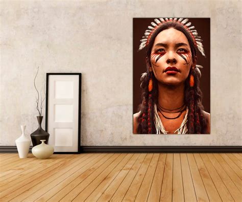Warrior Woman Art Print Or Canvas Native American Woman Etsy UK