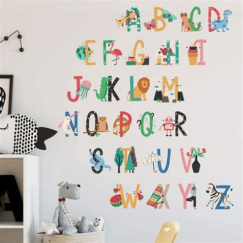 Buy Animal Alphabet Abc Kids Wall Stickers Ulendis Removable Colorful