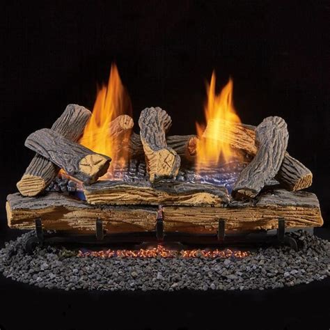 Duluth Forge Duluth Forge Vent Less Propane Gas Log Set 24 In Split Red Oak 33 000 Btu