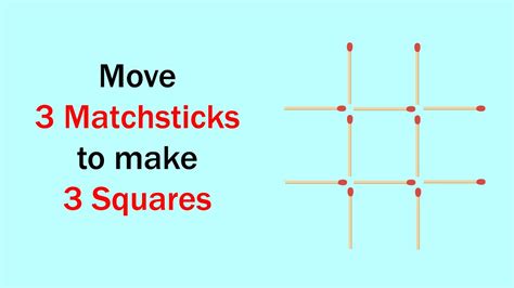 Can You Solve This Move 3 Matchsticks To Make 3 Squares Easy Puzzle