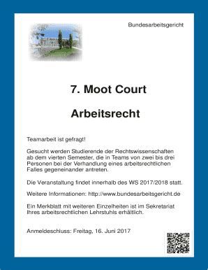 Ausfüllbar Online 7 Moot Court Arbeitsrecht Bundesarbeitsgericht Fax