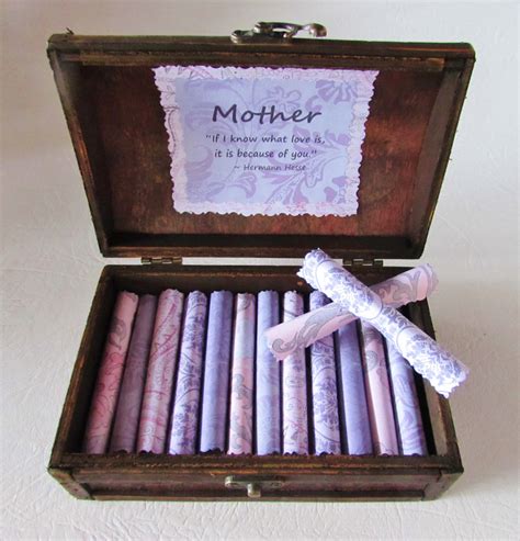 Good ideas for birthday presents for your boyfriend's mom. Mother Scroll Box - Sweet Quotes about Mothers in a ...
