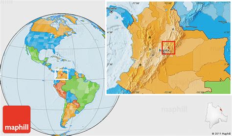 Home continents the americas colombia country profile colombia map. Political Location Map of Villapinzon