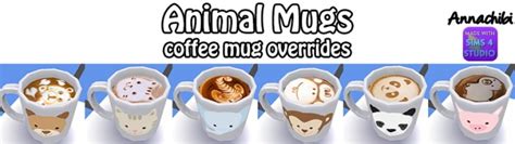Animal And Galaxy Coffee Mug Overrides At Annachibis Sims Sims 4