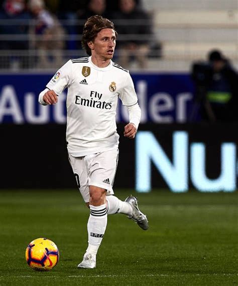 Luka Modric Of Real Madrid Controls The Ball During The La Liga Match
