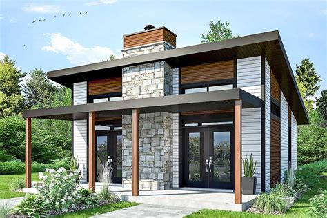 Plan 22403dr Contemporary Vacation Retreat Contemporary House Plans
